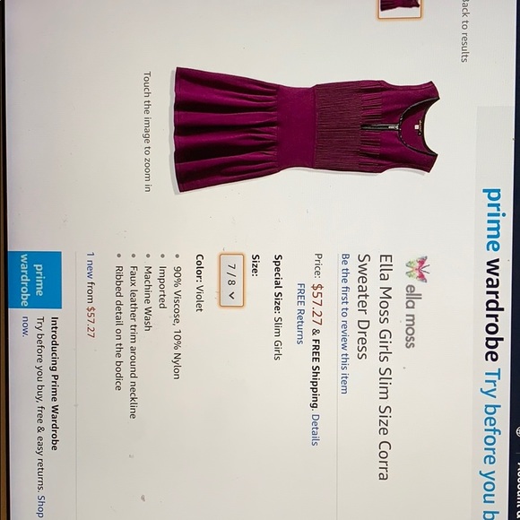 Purple Sweater Mini Dress - Picture 4 of 4